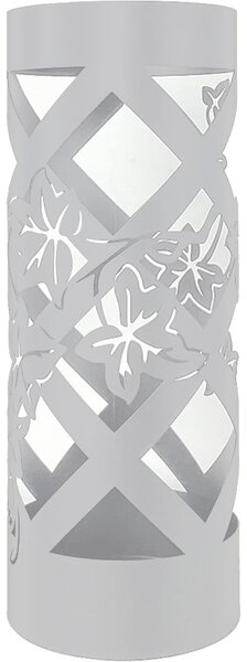 Portaombrelli da Ingresso Design Floreale 19,5x19,5x49 cm in Ferro Bianco