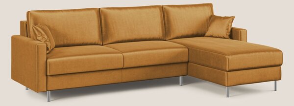 Andromeda divano letto angolare in velluto morbido impermeabile T01 or