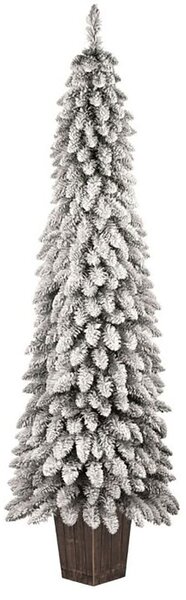 Albero di Natale Artificiale Floccato Effetto Realistico Innevato 210 cm 417 Rami Montaggio Fasciato Effetto Neve