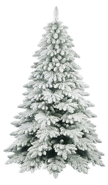 Albero di Natale Artificiale Floccato Effetto Realistico Innevato 150 cm 515 Rami Bianco Effetto Neve