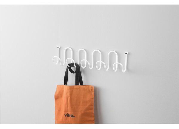 Appendiabiti da parete giovane colorato MOLLY Dimensioni 60 cm 5-ganci Si compone di un unico elemento in tondino metallico bianco