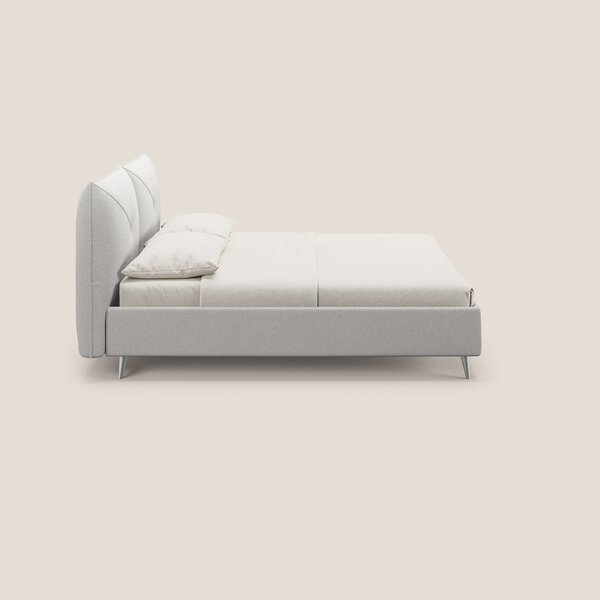 Adone letto imbottito contenitore a doppia pannellatura in bouclet imp