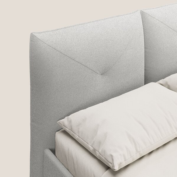Adone letto imbottito contenitore a doppia pannellatura in bouclet imp