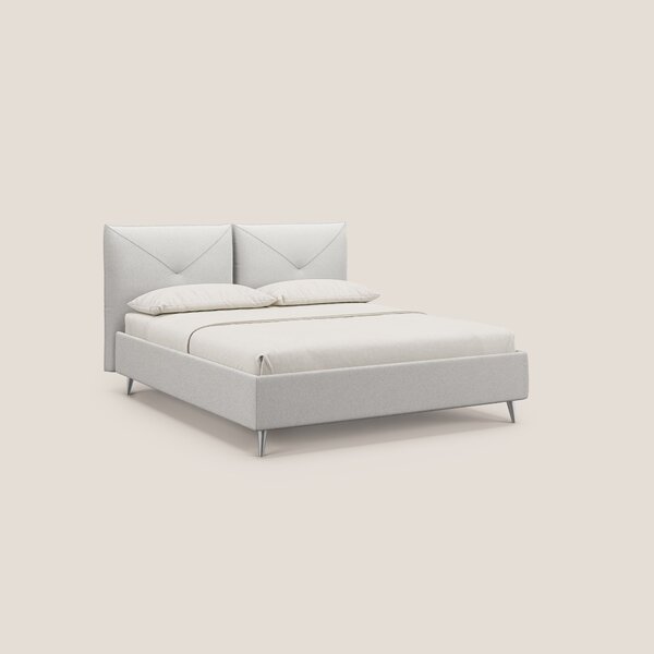 Adone letto imbottito contenitore a doppia pannellatura in bouclet imp