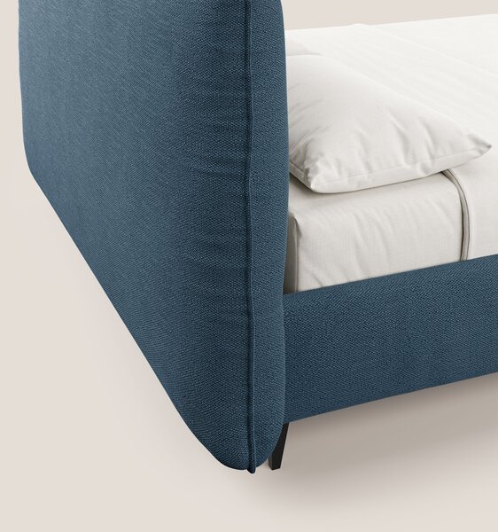 EROS letto imbottito in piuma con vano contenitore in pregiato e fresc