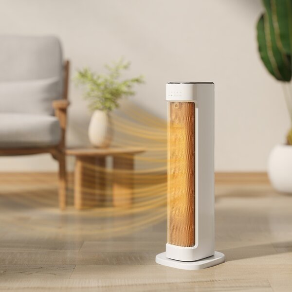 Termoventilatore Ceramico PTC 2000W con 3 Temperature Regolabili Timer e Telecomando Bianco
