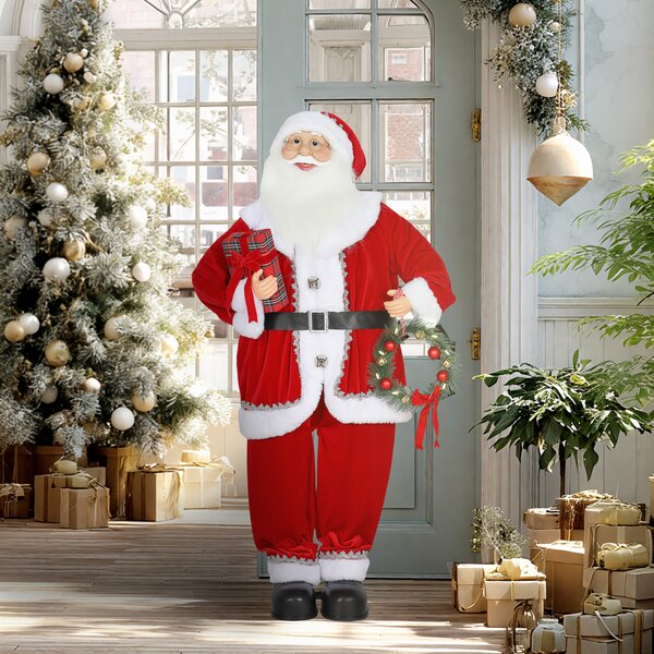 Babbo Natale Animato Alto 120 cm Canta e Balla con Attivazione Sonora Rosso