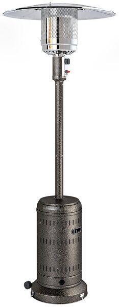 Stufa a Fungo a Gas Propano 82x82x223 cm Accensione Piezoelettrica e Spegnimento Automatico Marrone Scuro