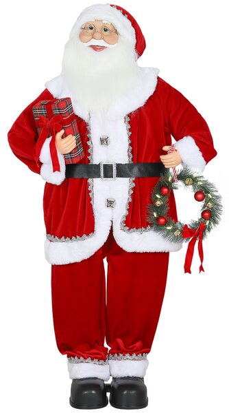 Babbo Natale Animato Alto 120 cm Canta e Balla con Attivazione Sonora Rosso