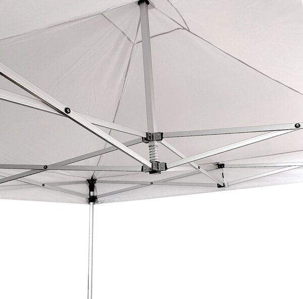 Gazebo Richiudibile Professionale Struttura Esagonale Telo Oxford Impermeabile 3x3 m Struttura In Alluminio Bianco
