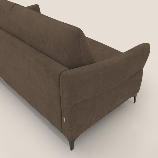 Dalia divano letto con materasso H18 cm e piedi alti in raffinato tess