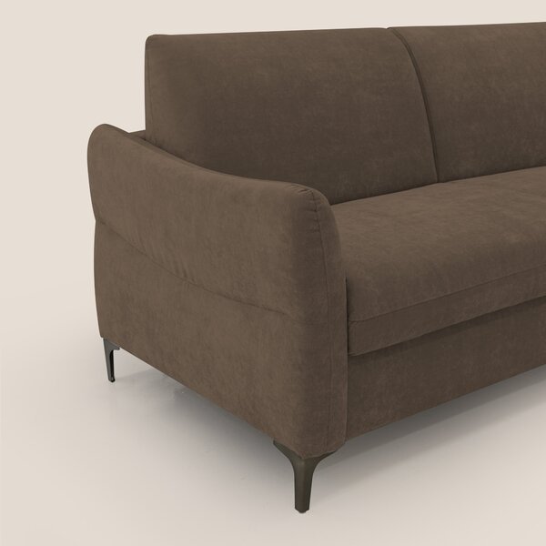 Dalia divano letto con materasso H18 cm e piedi alti in raffinato tess