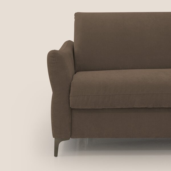 Dalia divano letto con materasso H18 cm e piedi alti in raffinato tess