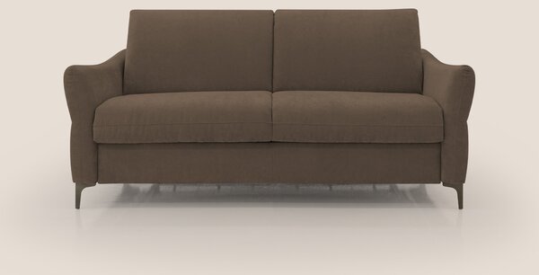 Dalia divano letto con materasso H18 cm e piedi alti in raffinato tess