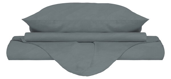 Copripiumino Matrimoniale con Sacco e Federe Linea Water Washed Grigio Chiaro