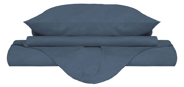 Copripiumino Matrimoniale con Sacco e Federe Linea Water Washed Blu
