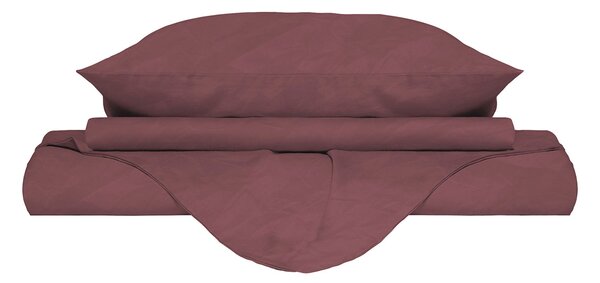 Copripiumino Matrimoniale con Sacco e Federe Linea Water Washed Rosso Corallo