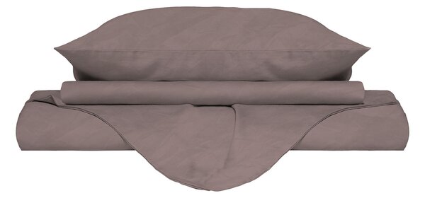Copripiumino Matrimoniale con Sacco e Federe Linea Water Washed Rosa Antico