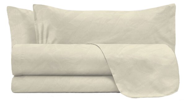 Set Lenzuola Matrimoniale Sopra Sotto e 2 Federe Linea Water Washed Crema