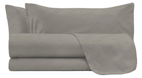 Set Lenzuola Matrimoniale Sopra Sotto e 2 Federe Linea Water Washed Nocciola