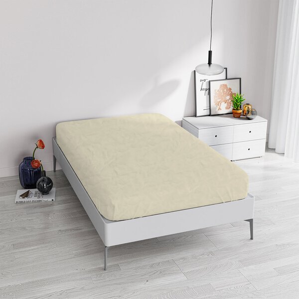 Lenzuola Sotto Matrimoniale Linea Water Washed Crema