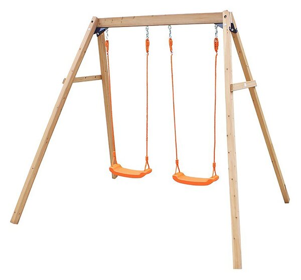 Altalena Duo da Giardino per Bambini 2 Posti in Legno FSC Arancione