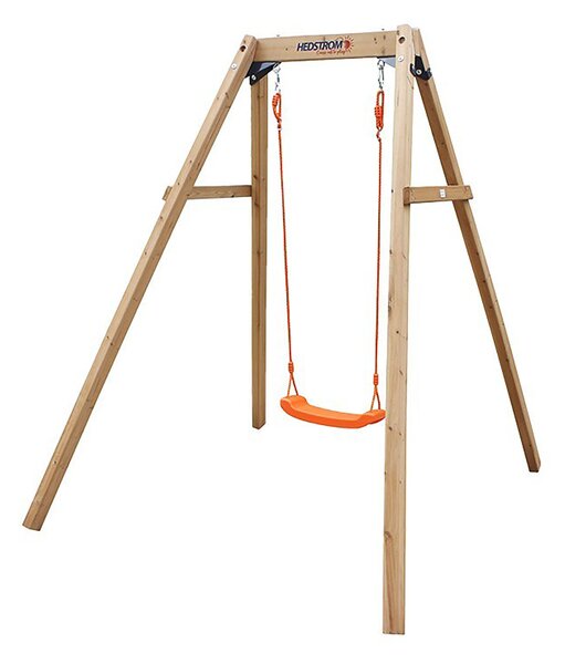 Altalena Singola per Bambini in Legno Massello FSC Arancione