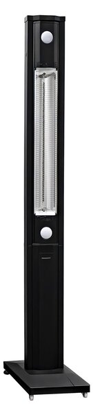 Stufa Elettrica ad infrarossi da Esterno 50x25x200 cm in Fibra di Carbonio con Luce Led Skyline Total Black