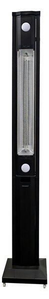 Stufa Elettrica ad infrarossi da Esterno 50x25x200 cm in Fibra di Carbonio con Luce Led Skyline Total Black