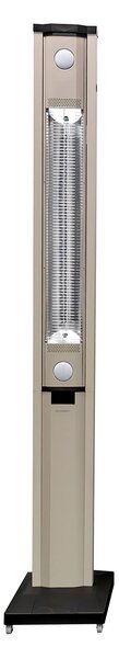 Stufa Elettrica ad infrarossi da Esterno 50x25x200 cm in Fibra di Carbonio con Luce Led Skyline Mocca Mousse
