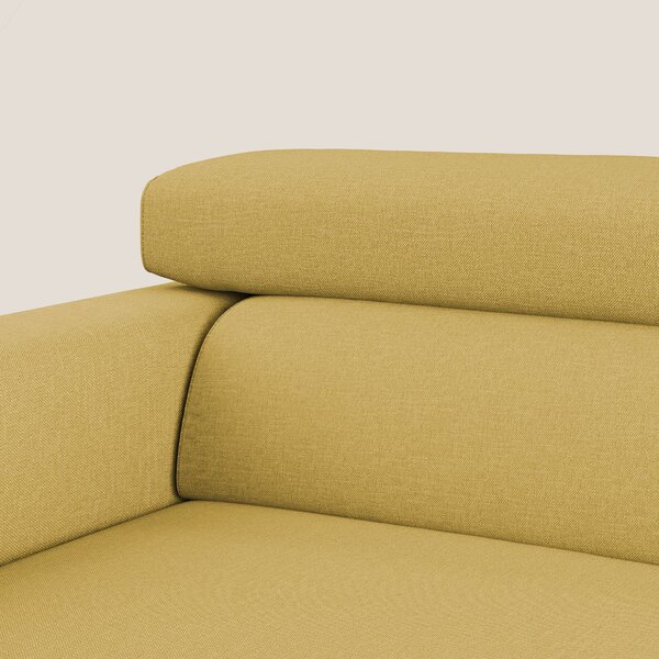 Dylan divano allungabile con pouf estraibile poggiapiedi in tessuto si