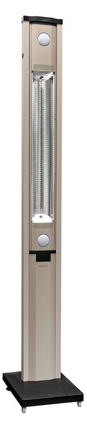Stufa Elettrica ad infrarossi da Esterno 50x25x200 cm in Fibra di Carbonio con Luce Led Skyline Mocca Mousse