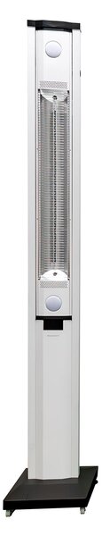 Stufa Elettrica ad infrarossi da Esterno 50x25x200 cm in Fibra di Carbonio con Luce Led Skyline Bianco Latte