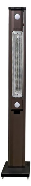Stufa Elettrica ad infrarossi da Esterno 50x25x200 cm in Fibra di Carbonio con Luce Led Skyline Grigio Tortora
