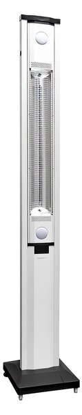 Stufa Elettrica ad infrarossi da Esterno 50x25x200 cm in Fibra di Carbonio con Luce Led Skyline Bianco Latte