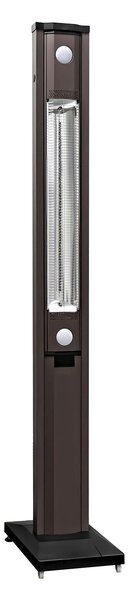 Stufa Elettrica ad infrarossi da Esterno 50x25x200 cm in Fibra di Carbonio con Luce Led Skyline Grigio Tortora
