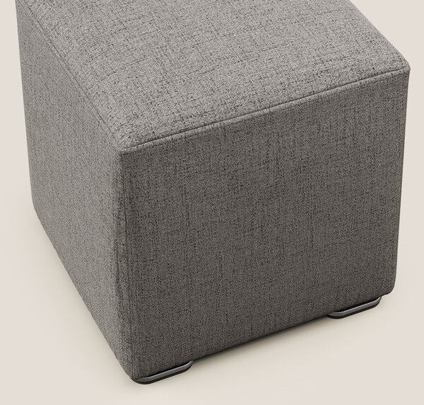 Cube pouf in tessuto morbido impermeabile T03 talpa