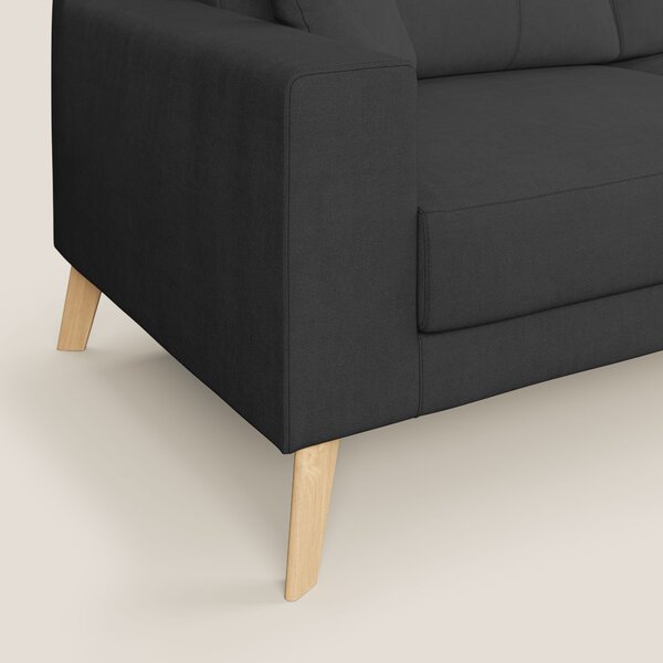 Danish divano moderno in tessuto morbido impermeabile T02 nero