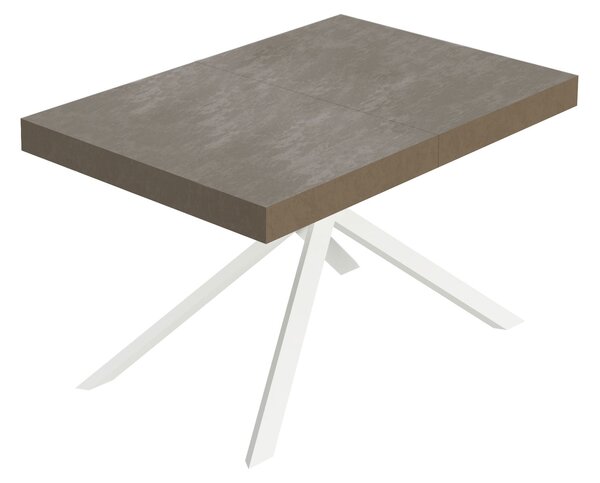 Tavolo Allungabile 140/244x90 cm Niket Tortora Gambe Bianche