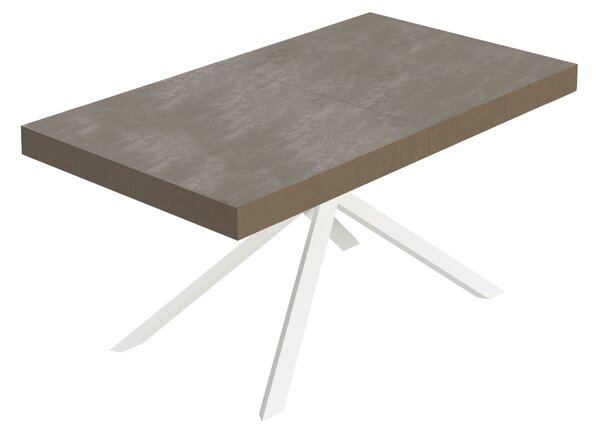 Tavolo Allungabile 160/244x80 cm Niket Tortora Gambe Bianche