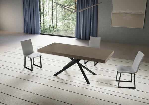 Tavolo Allungabile 200/304x90 cm Niket Tortora Gambe Antracite