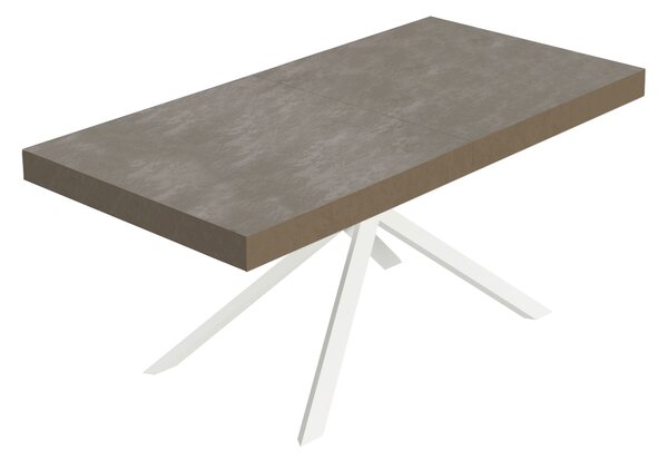 Tavolo Allungabile 200/304x90 cm Niket Tortora Gambe Bianche