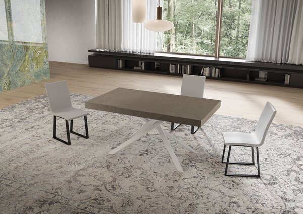 Tavolo Allungabile 160/244x80 cm Niket Tortora Gambe Bianche
