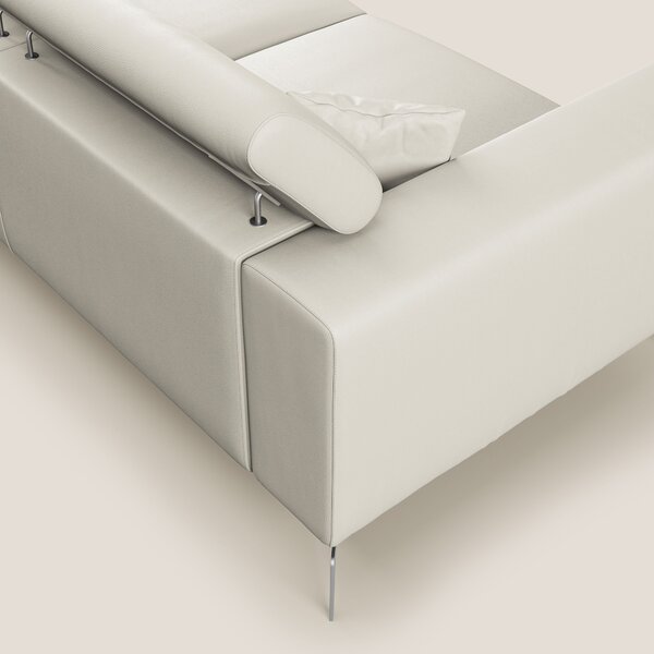 Blade Divano moderno con poggiatesta reclinabili in Ecopelle T04 bianc