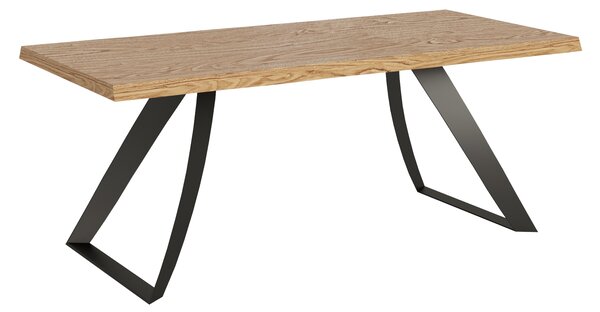 Tavolo Fisso 180x90 cm Tabira Rovere Scortecciato Gambe Antracite