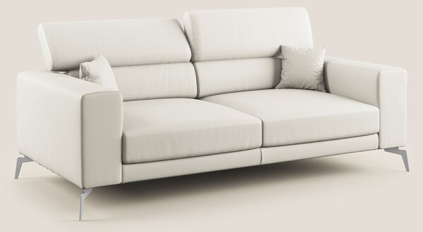 Blade Divano moderno con poggiatesta reclinabili in Ecopelle T04 bianc