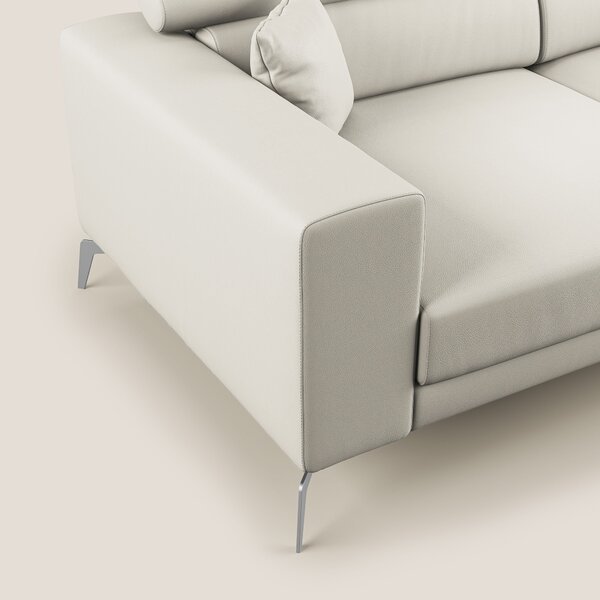 Blade Divano moderno con poggiatesta reclinabili in Ecopelle T04 bianc