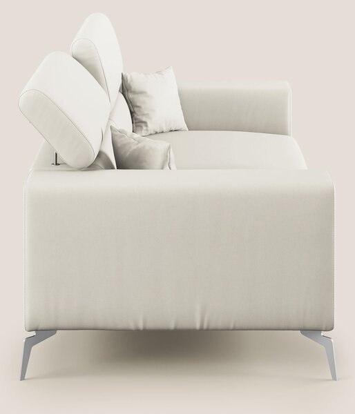 Blade Divano moderno con poggiatesta reclinabili in Ecopelle T04 bianc