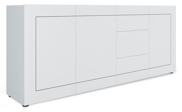 Madia 3 Ante e 3 Cassetti 200x40x83,5 cm Elios Bianco Lucido