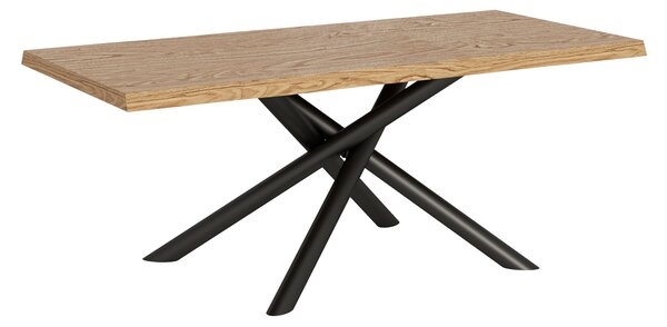 Tavolo Fisso 180x90 cm Vindral Rovere Scortecciato Gambe Antracite